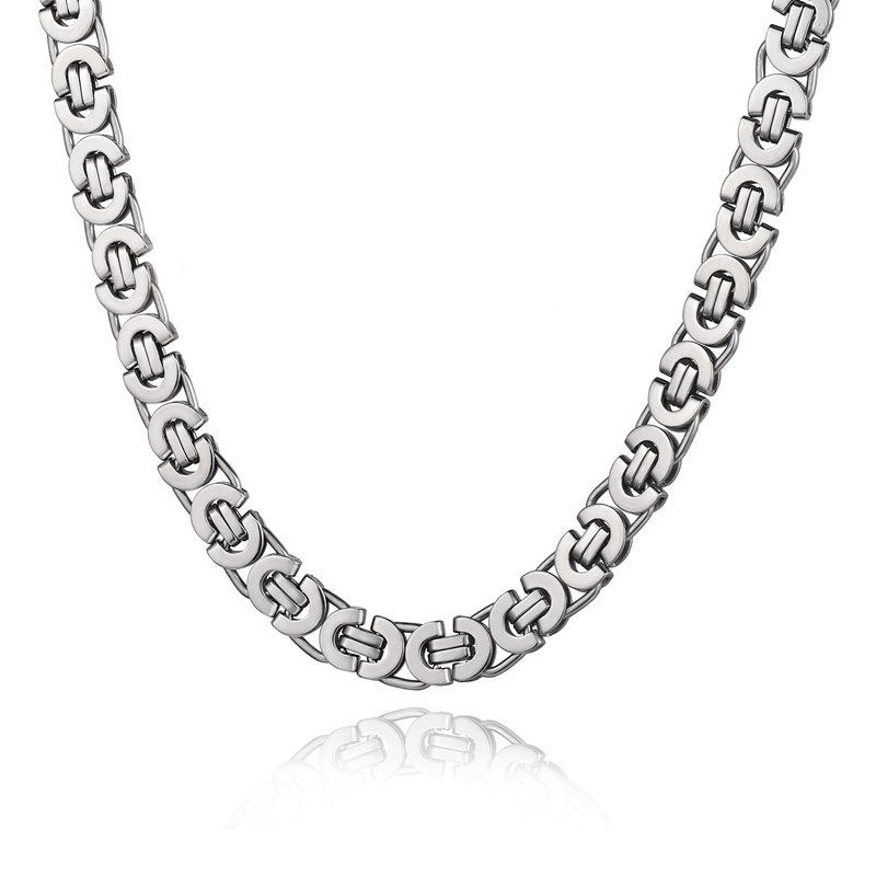 REFURBISHED Heavy sterling silver byzantine chain necklace (24”, 8.5mm)